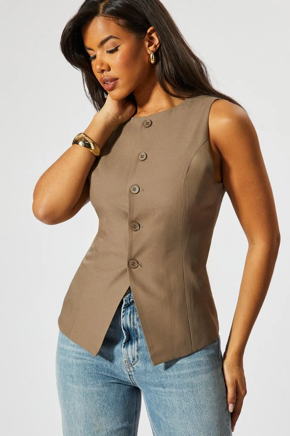 Tailored High Neck Waistcoat | Nasty Gal