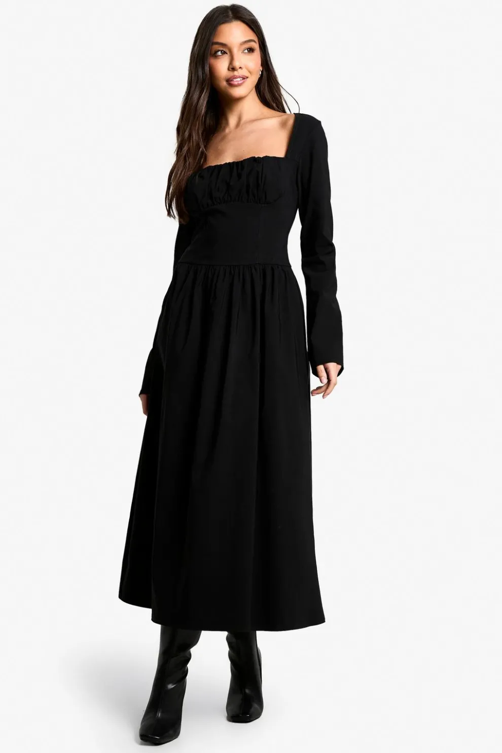 Bengaline Corset Skater Midaxi Dress | Nasty Gal