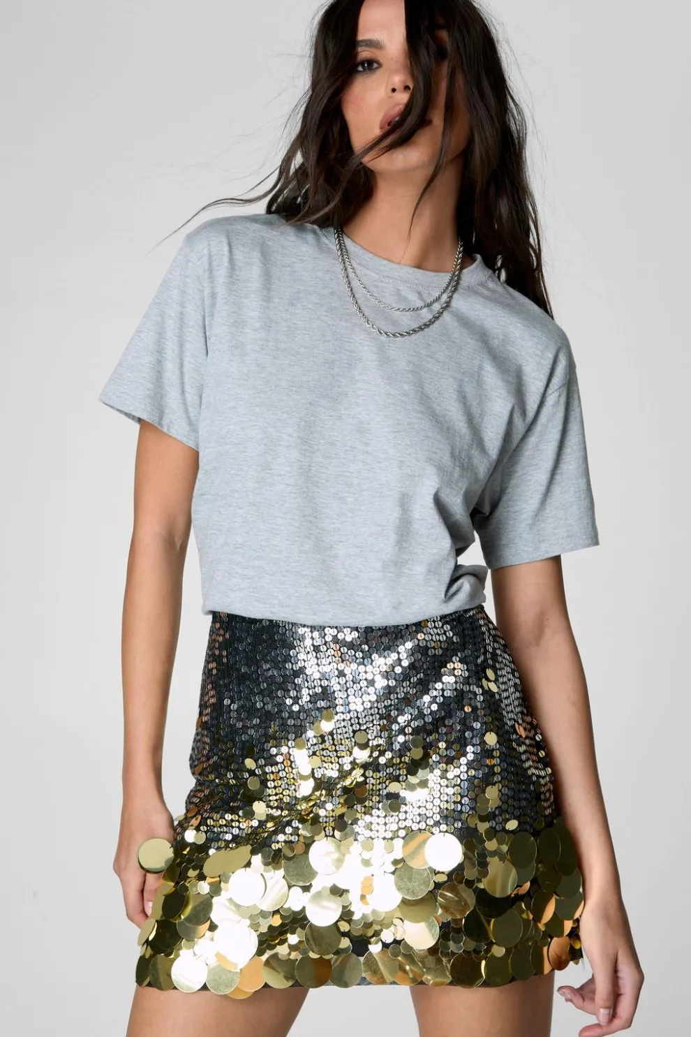 Disc Sequin Ombre Mini Skirt | Nasty Gal