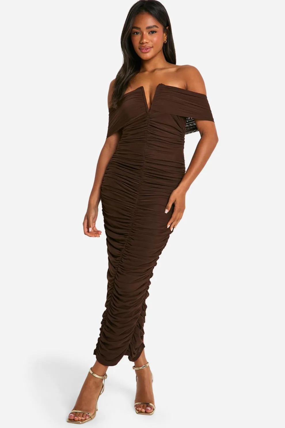 Premium Power Mesh Structured Midaxi Dress | Nasty Gal