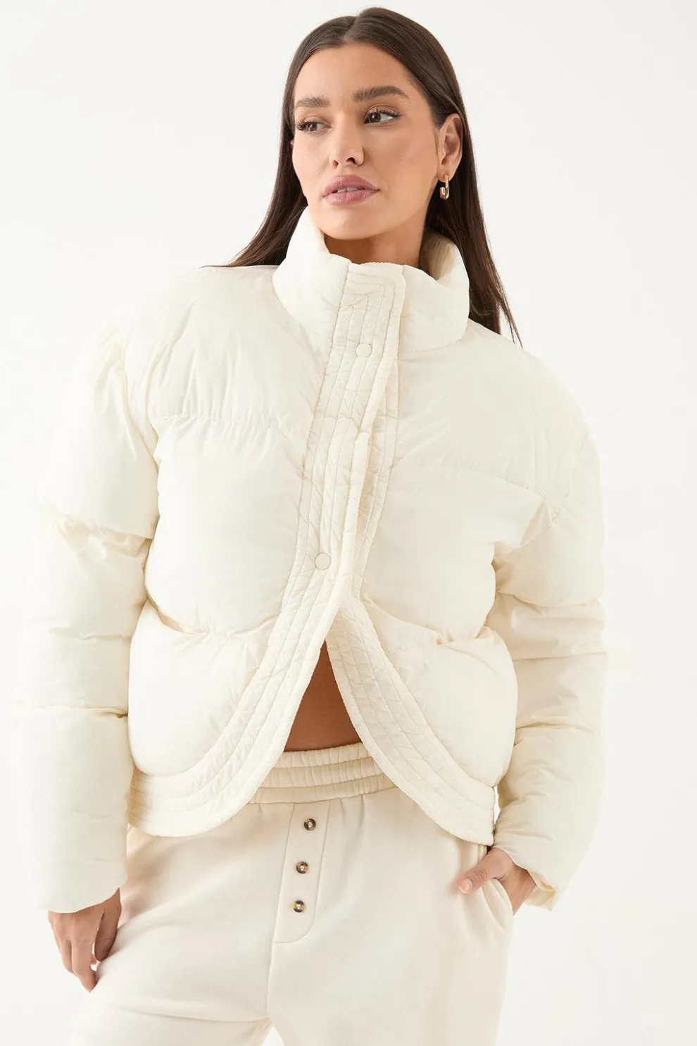 Ribbed Placket Puffer Coat | Nasty Gal