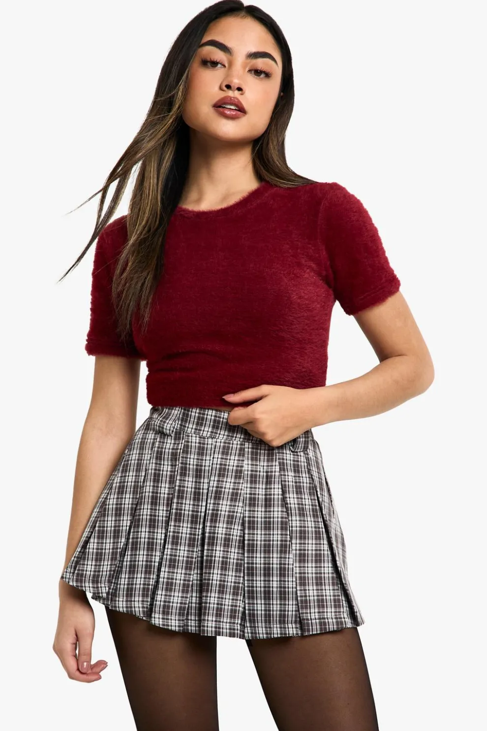 Check Pleat Mini Skirt | Nasty Gal