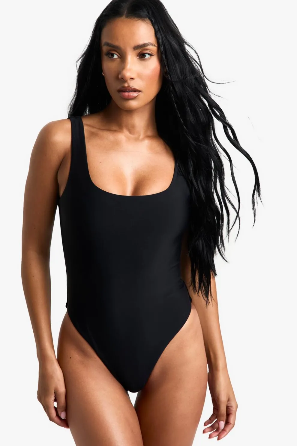 Petite Swimwear Essentials Square Neck Swimsuit | Nasty Gal