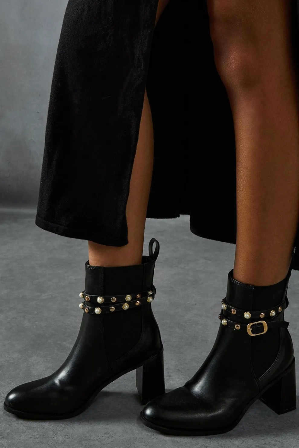 Leather Look Studded Ankle Boots | Nasty Gal