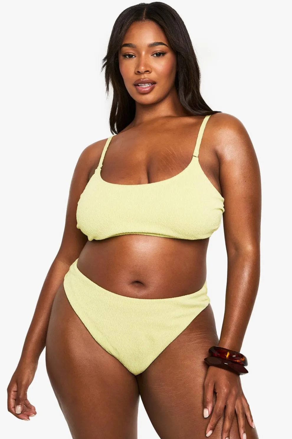 Plus Swimwear Essentials Crinkle High Waist Bikini Bottoms | Nasty Gal