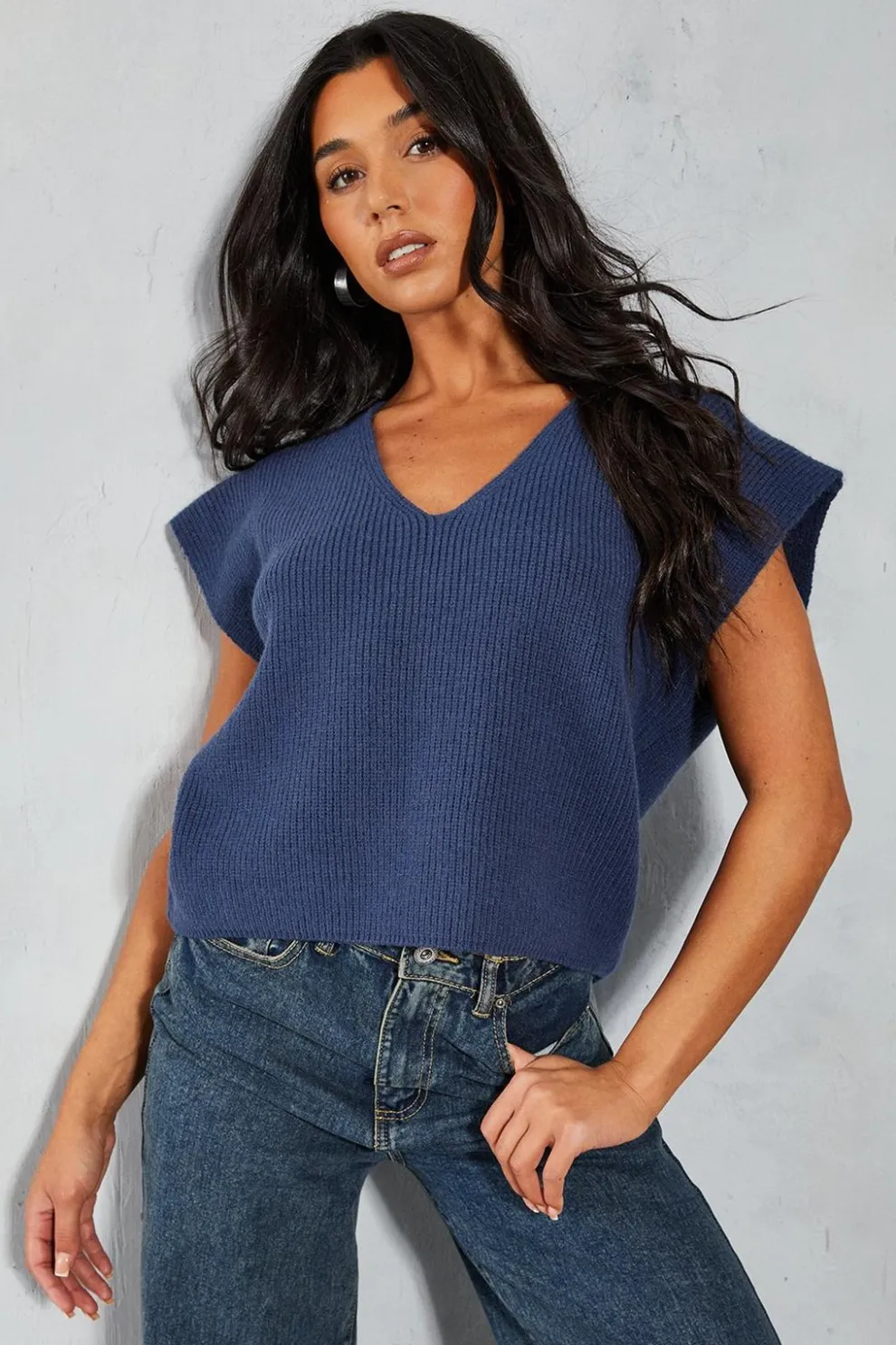 Knitted V Neck Boxy Jumper | Nasty Gal