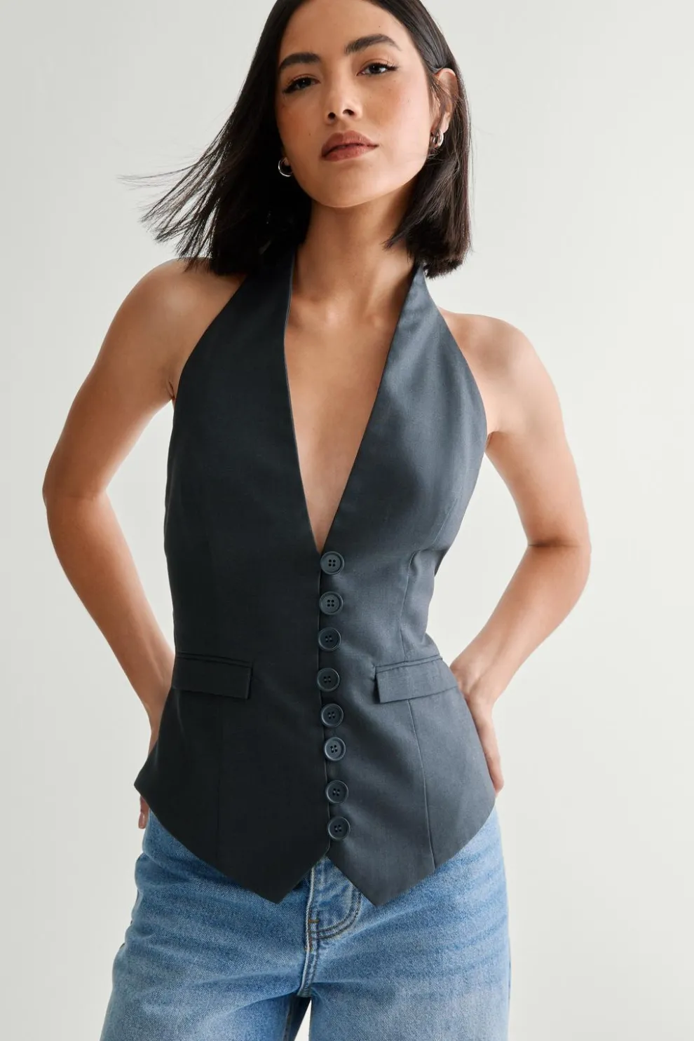 Premium Tailored Backless Vest | Nasty Gal