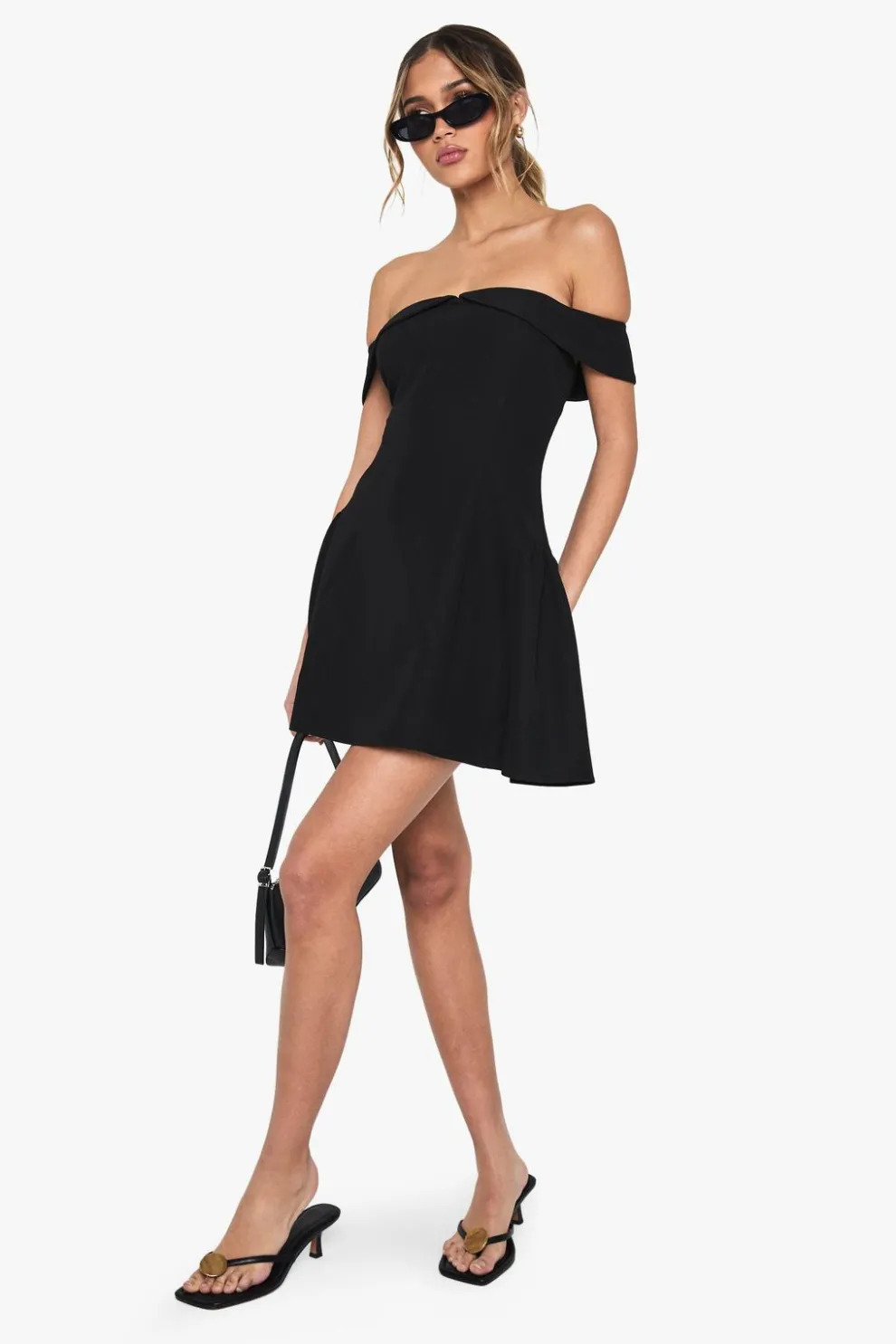 Bardot Structured Skater Dress | Nasty Gal