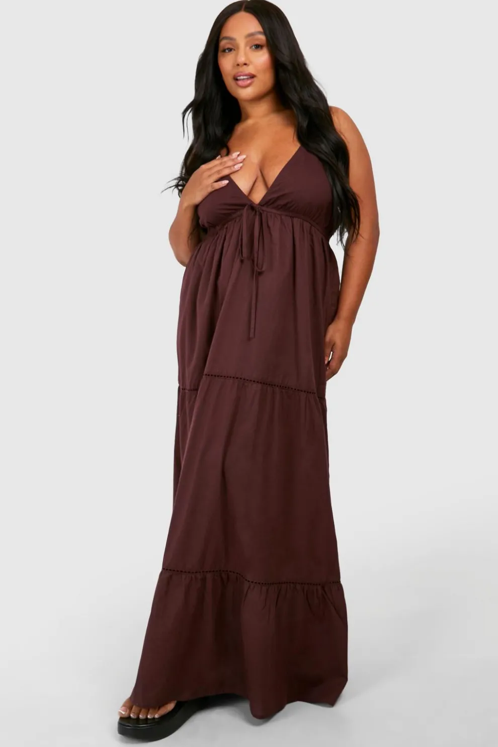 Plus Cotton Crochet Trim Maxi Dress | Nasty Gal