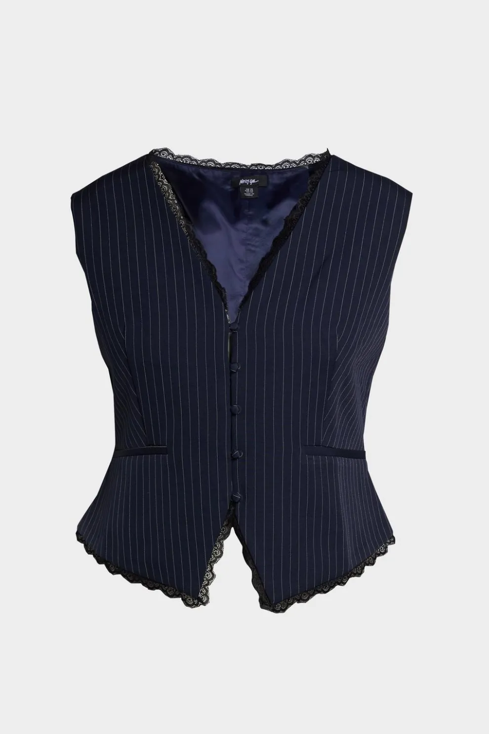 Plus Tailored Lace Hem Vest | Nasty Gal