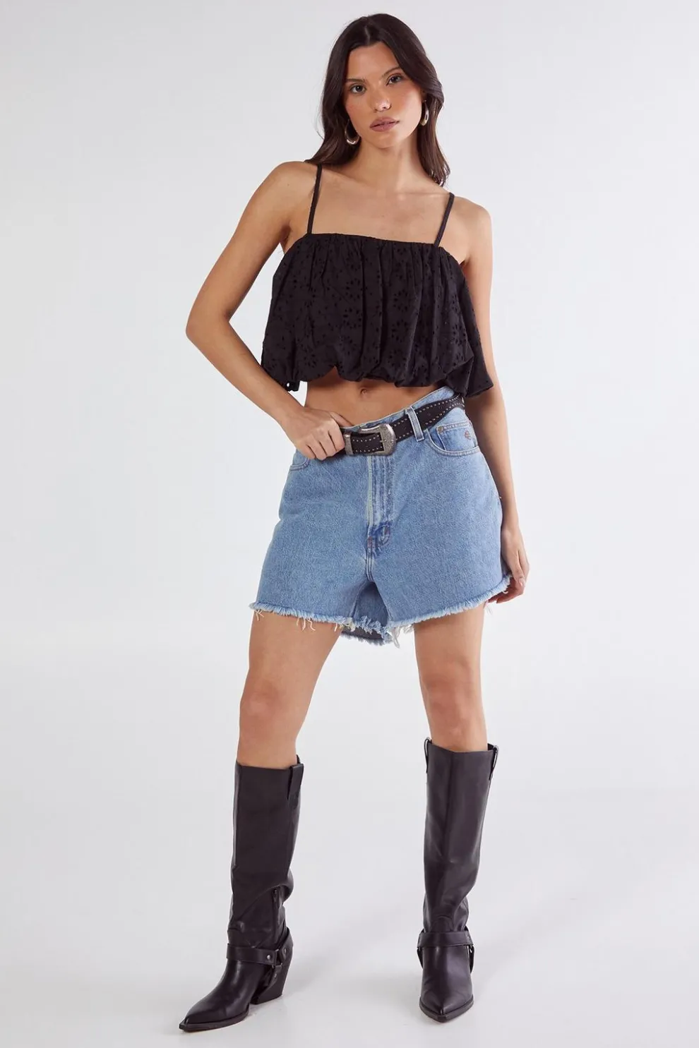 Broderie Puffball Cami Top | Nasty Gal
