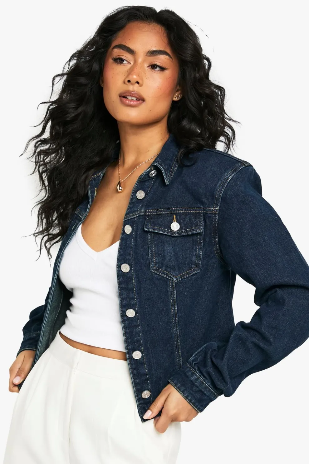 Shoulder Pad Detail Denim Jacket | Nasty Gal