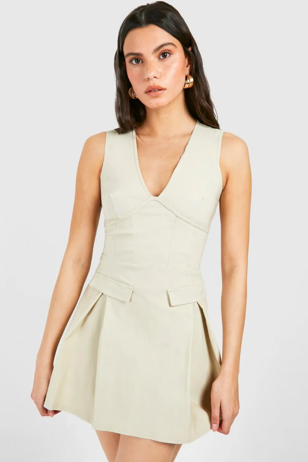 Corset Detail Bengaline Mini Dress | Nasty Gal
