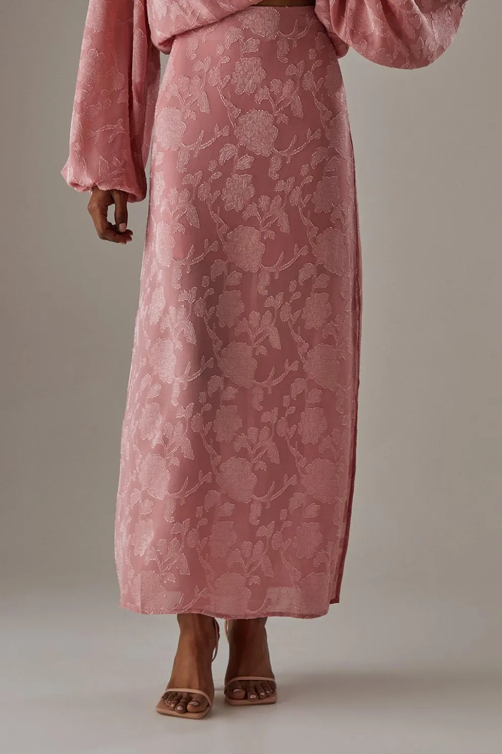 Chiffon Jacquard Bias Maxi Skirt | Nasty Gal