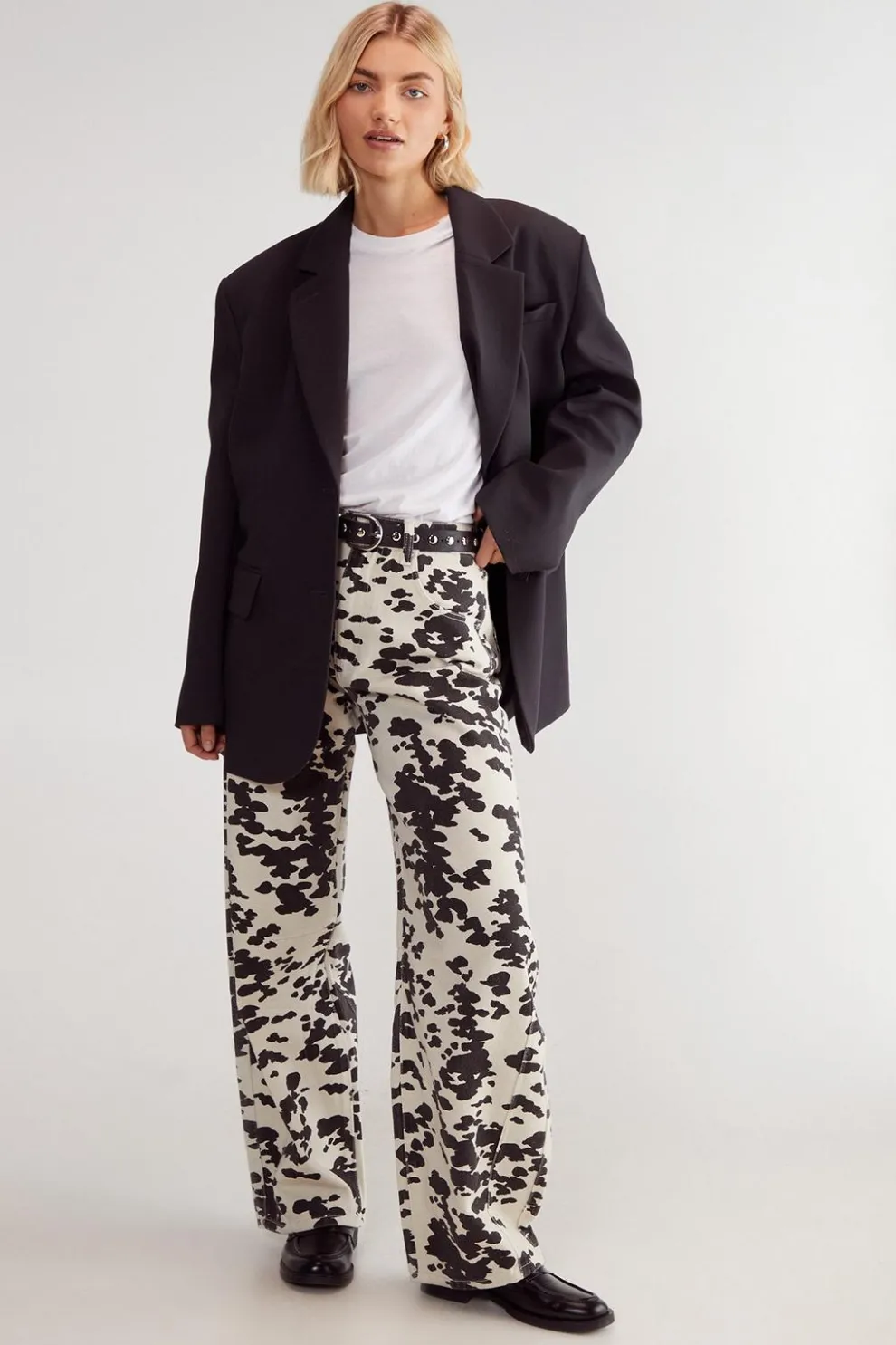 Denim Dalmatian Print Barrell Leg Jean | Nasty Gal