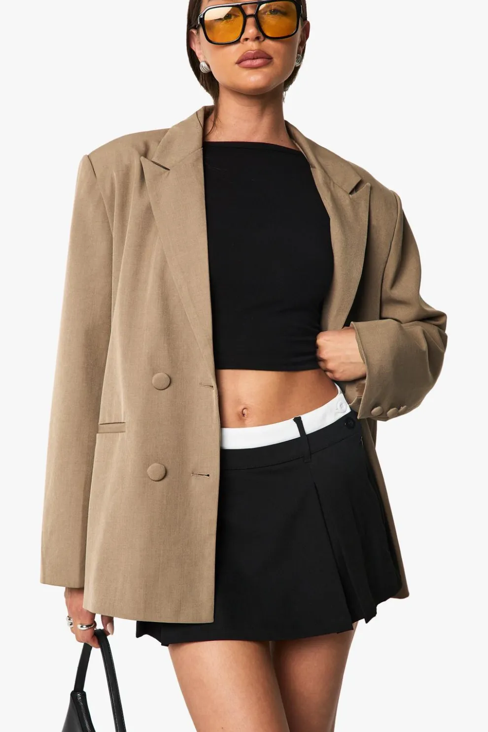 Contrast Waistband Box Pleat Skort | Nasty Gal