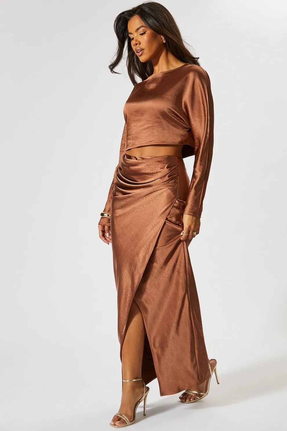 Premium Satin Top & Skirt Co ord | Nasty Gal