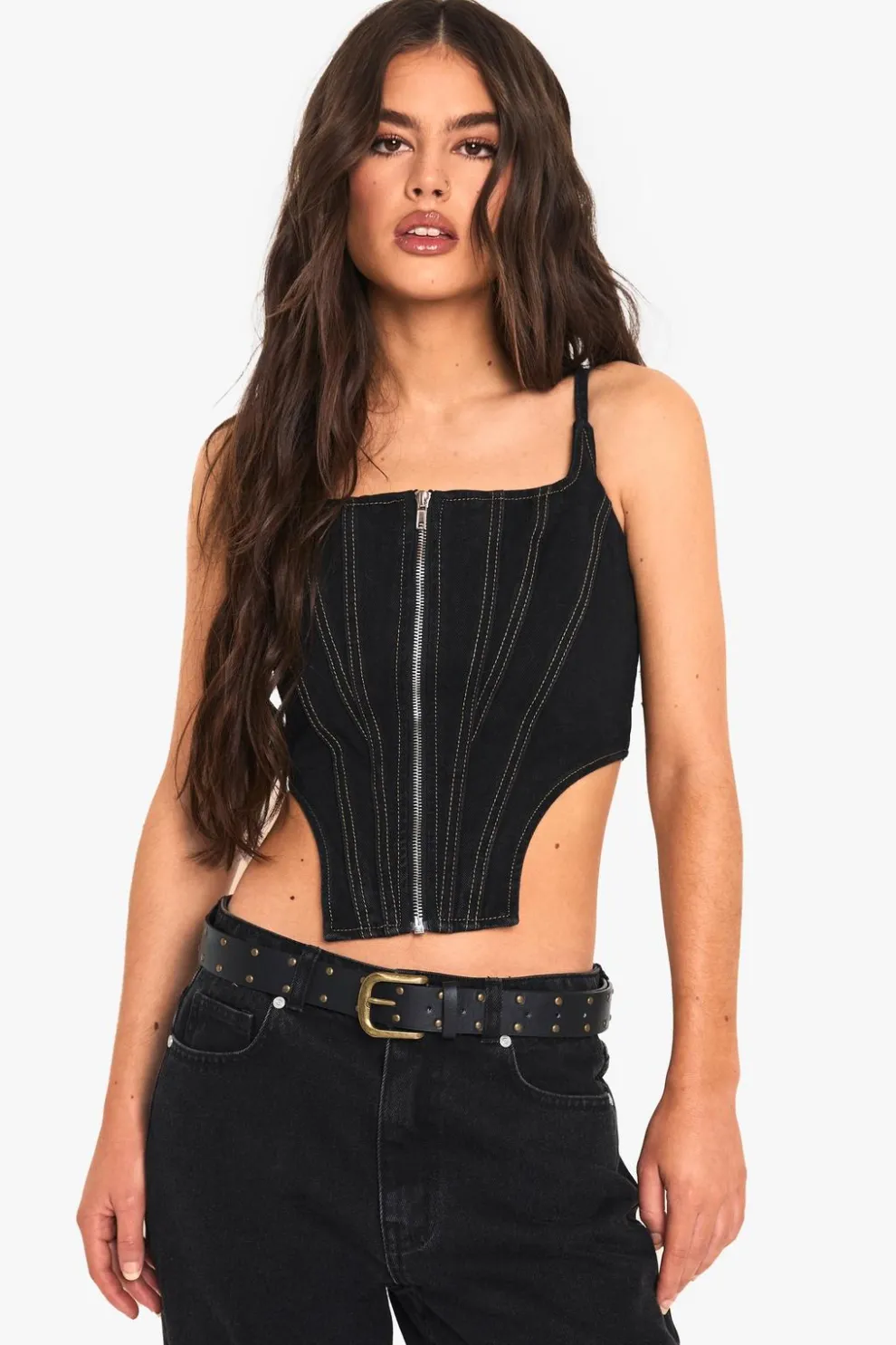 Contrast Stitch Corset | Nasty Gal