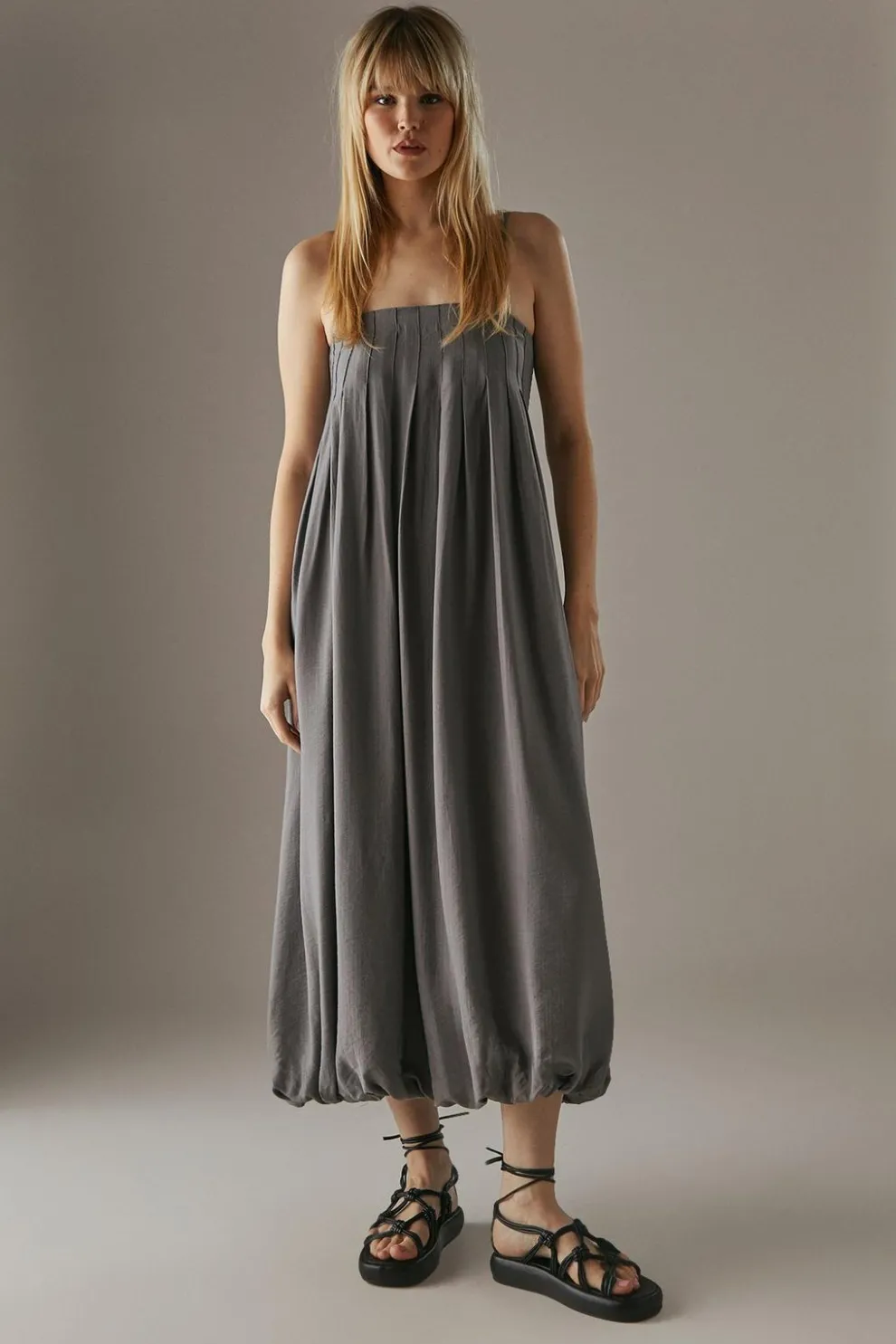 Strappy Seam Detail Bubble Midi Sundress | Nasty Gal