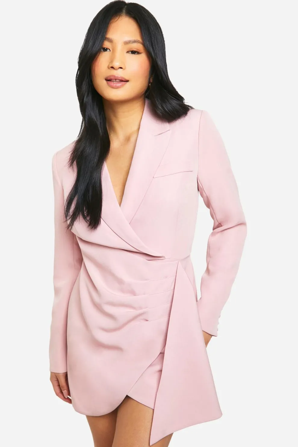 Petite Drape Detail Wrap Blazer Dress | Nasty Gal