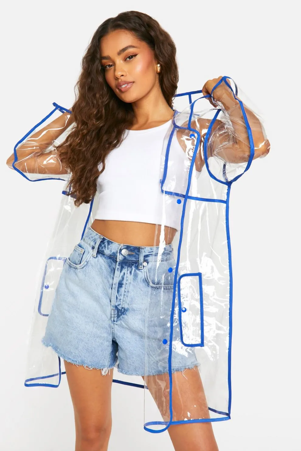 Cobalt Trim Transparent Festival Mac | Nasty Gal