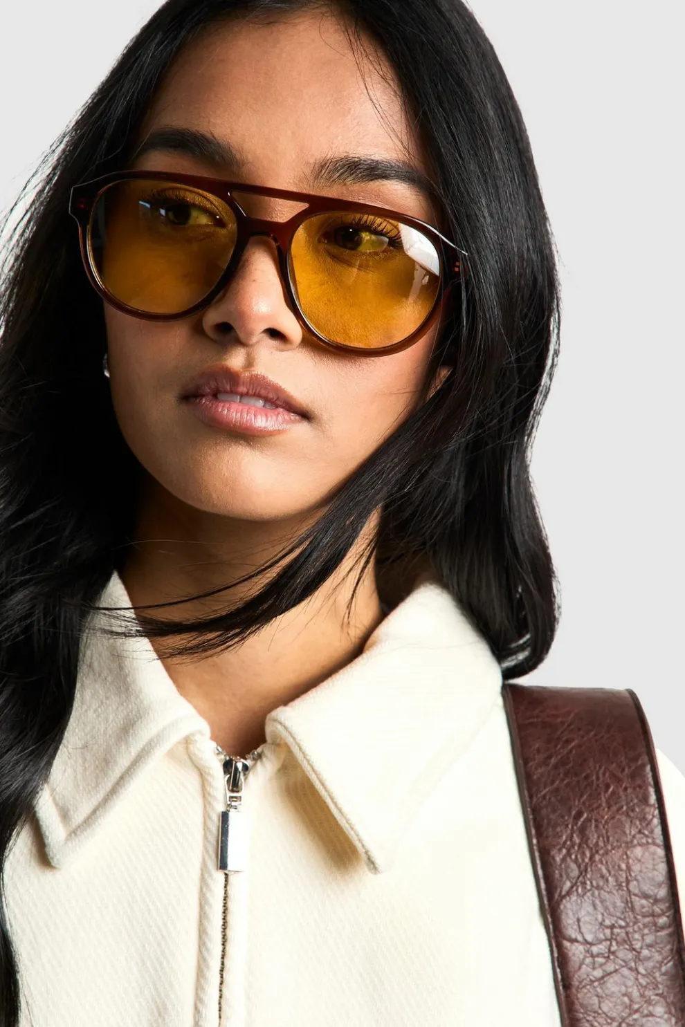 Orange Lenses Retro Aviator Sunglasses | Nasty Gal
