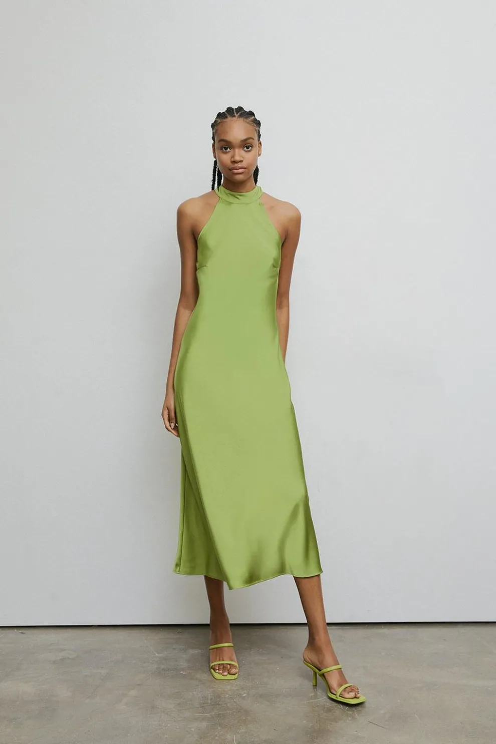 Satin Halter Neck Backless Slip Dress | Nasty Gal