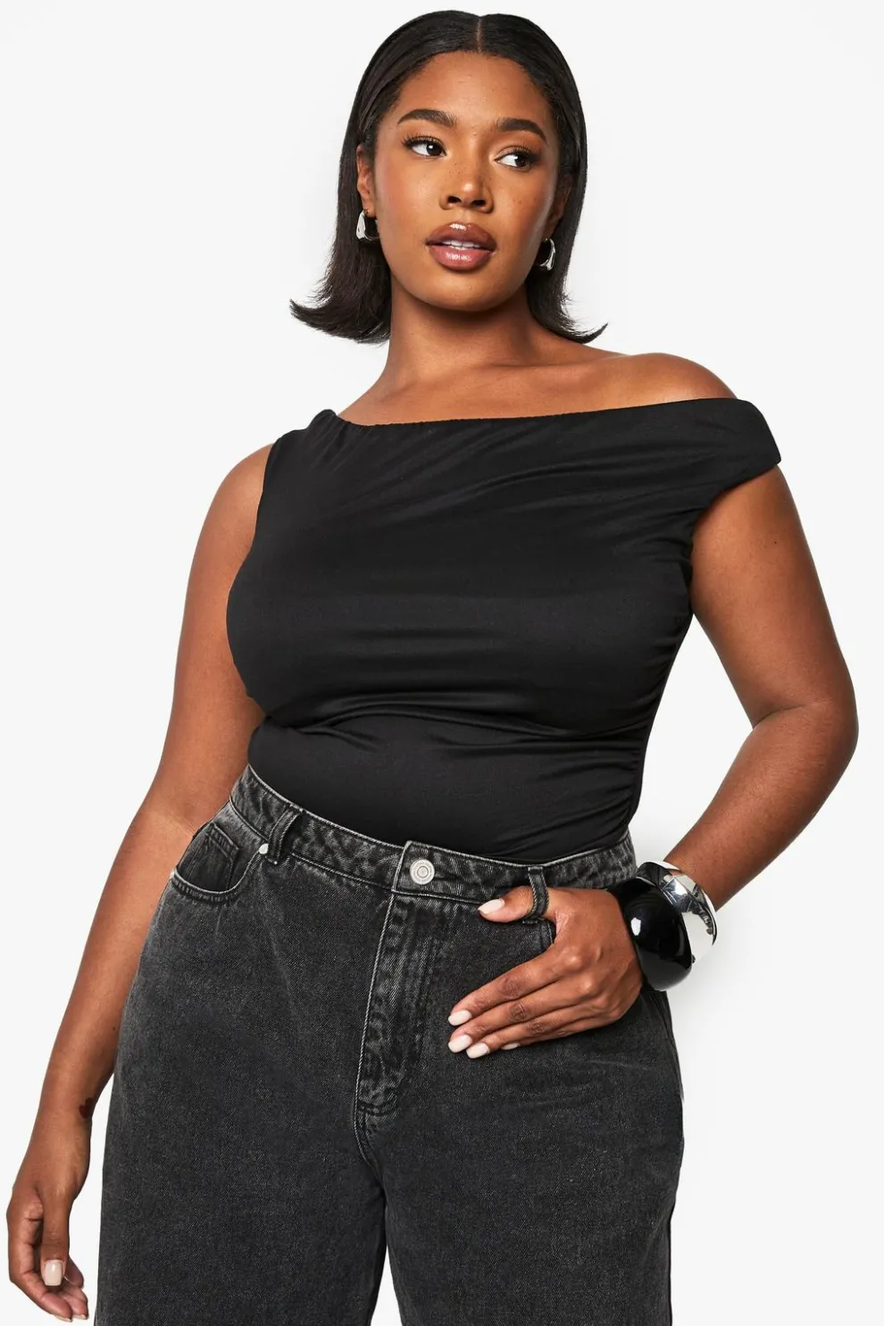 PLUS SUPERSOFT ROUCHED BARDOT BODYSUIT | Nasty Gal