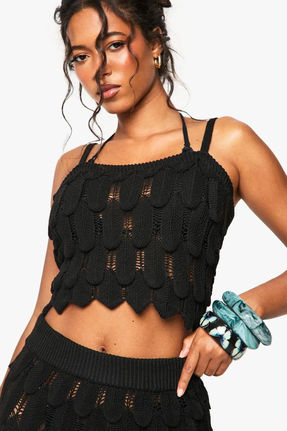 Scallop Detail Knitted Crochet Beach Top | Nasty Gal