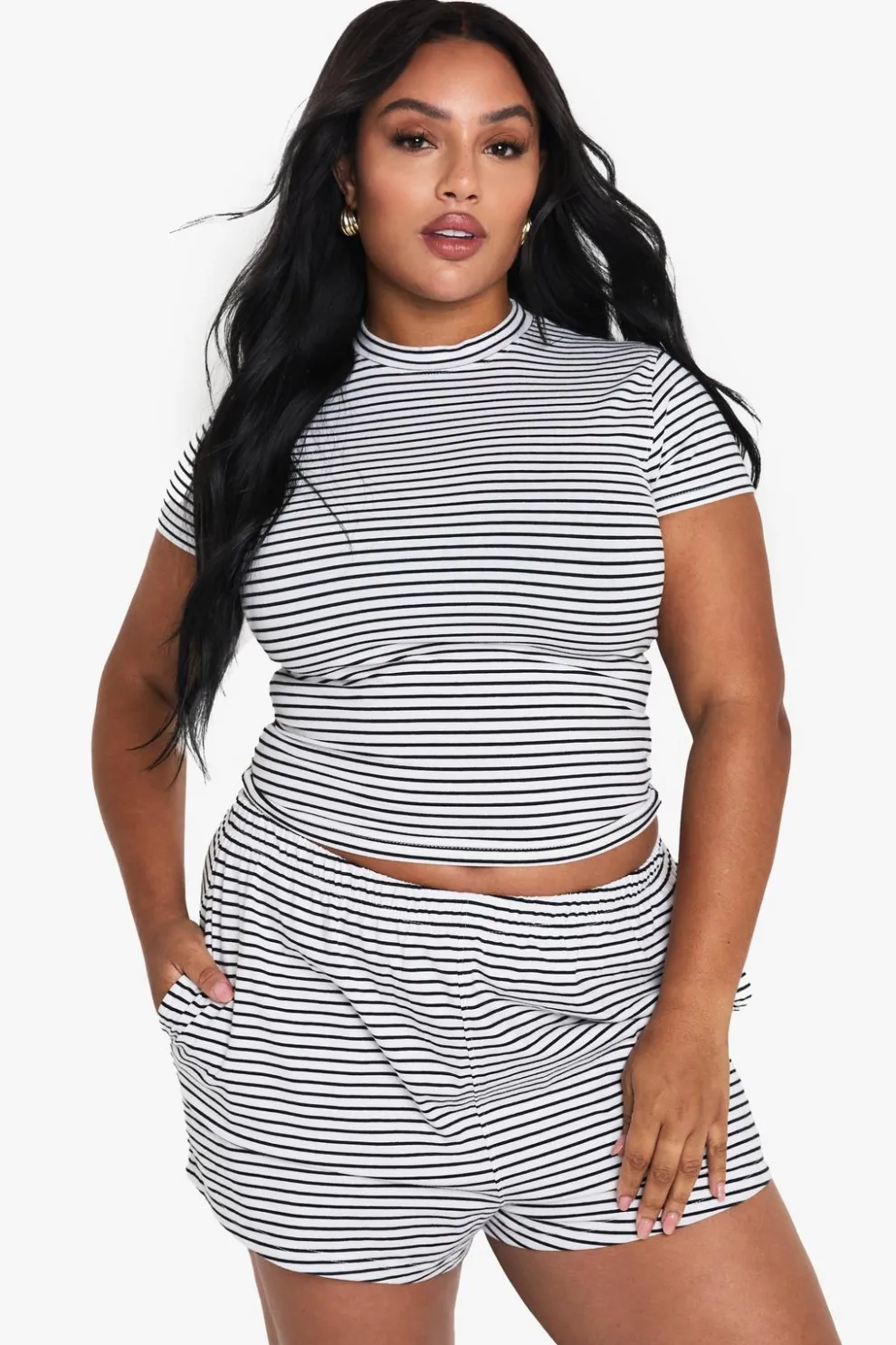 PLUS STRIPED CAP SLEEVE TOP | Nasty Gal