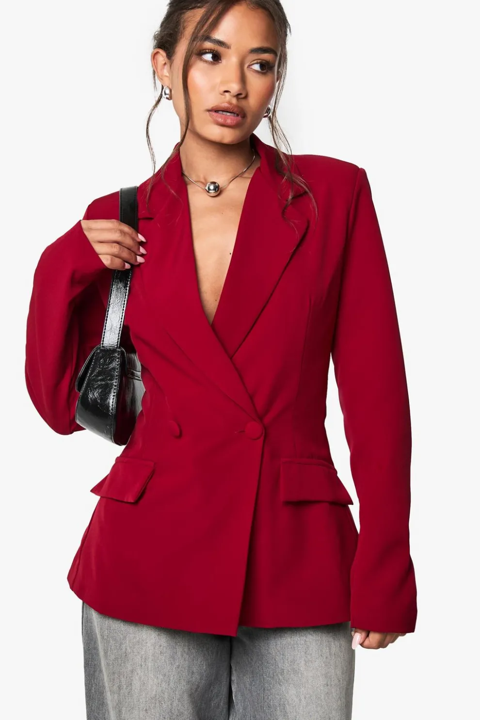 Plunge Tailored Fitted Blazer | Nasty Gal