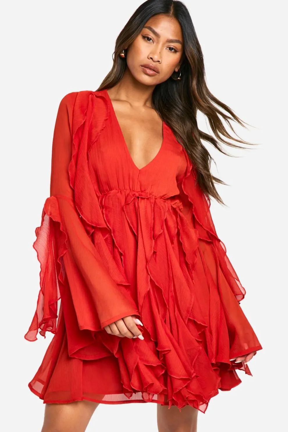 Ruffle Flare Sleeve Mini Dress | Nasty Gal