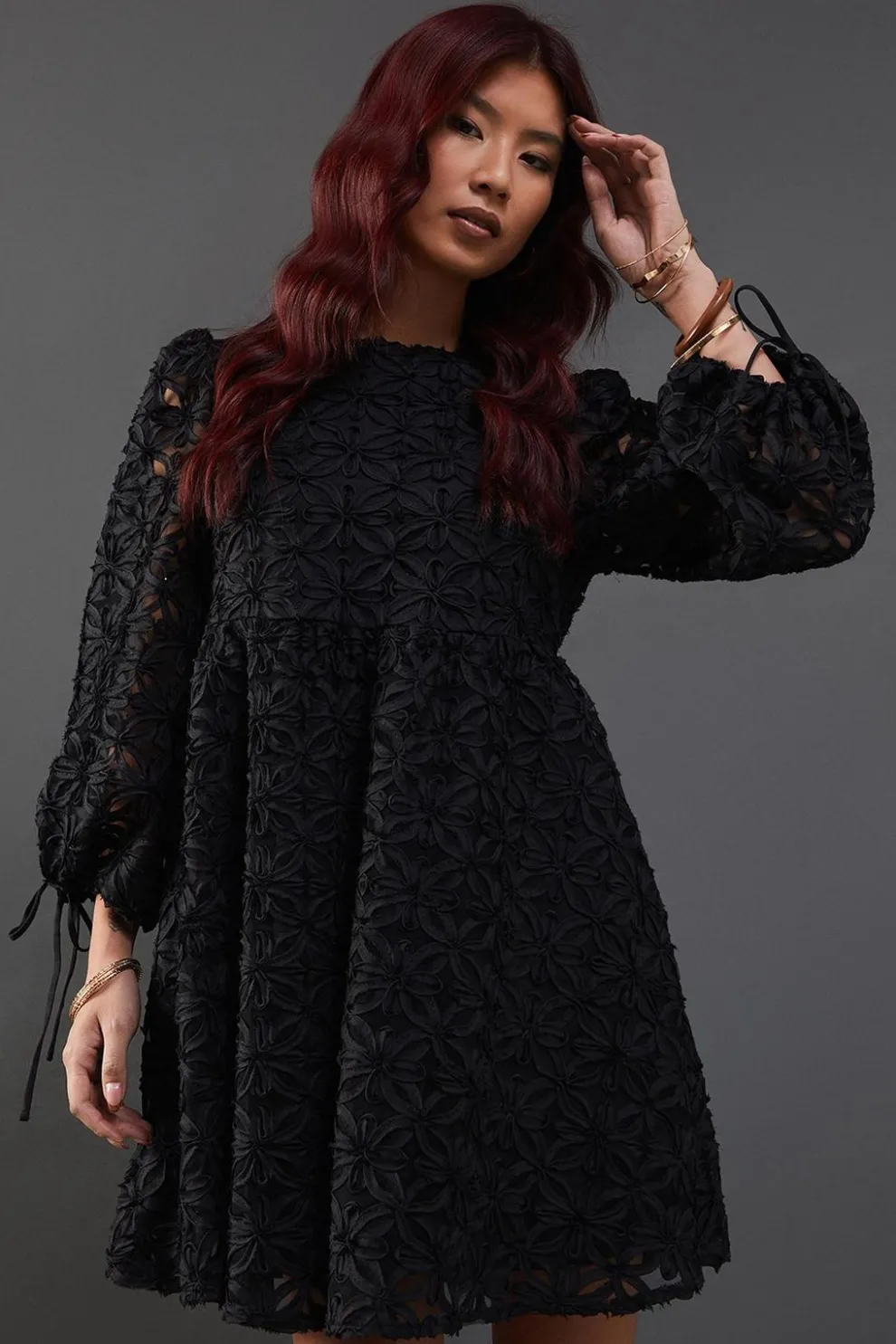 Flower Tissue Organza Smock Mini Dress | Nasty Gal