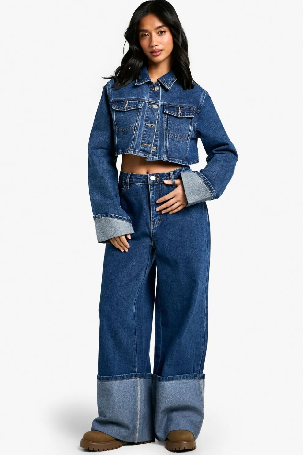 Petite Extreme Turnup Wide Leg Jean | Nasty Gal