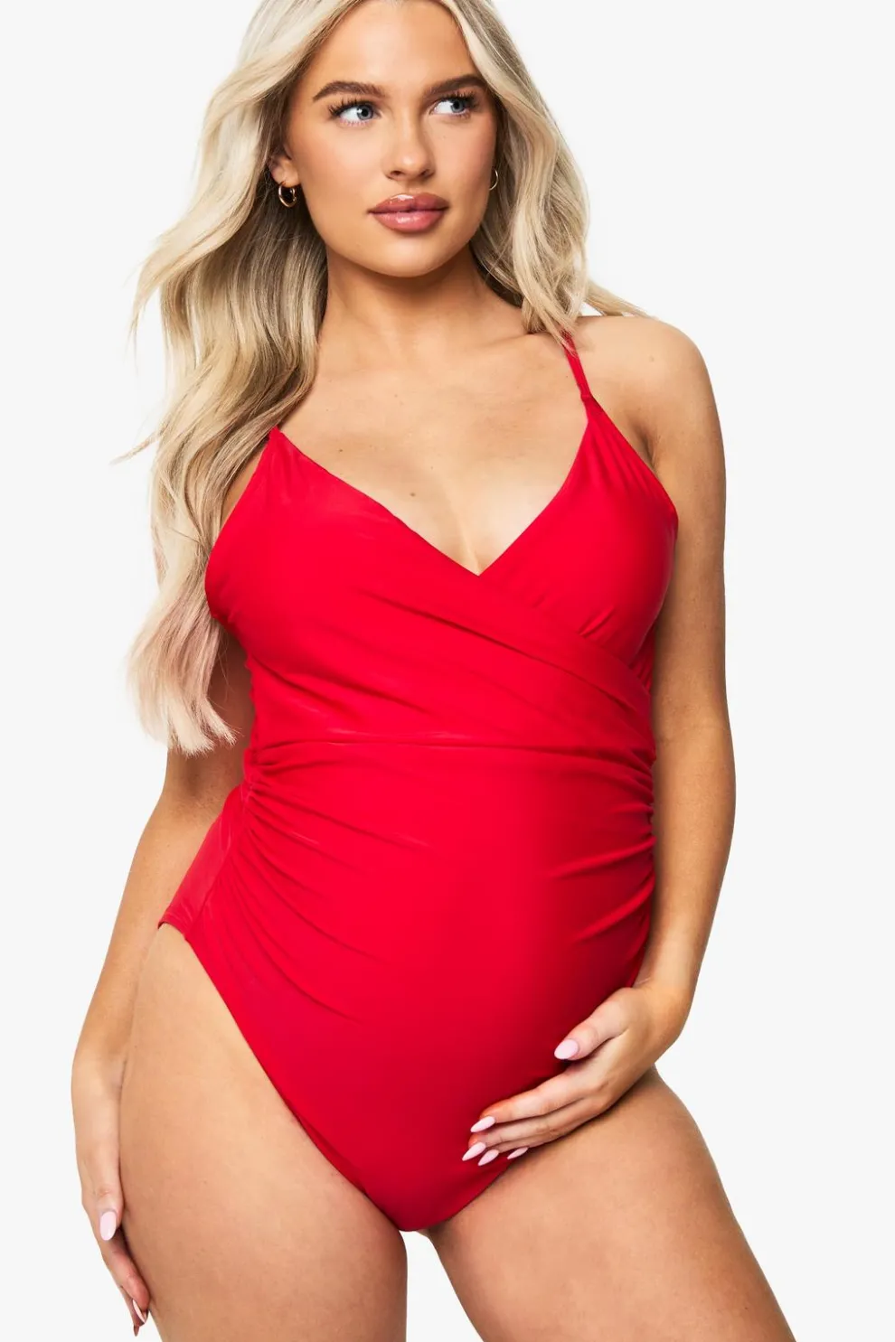 Maternity Bump Control Wrap Over Swimsuit | Nasty Gal