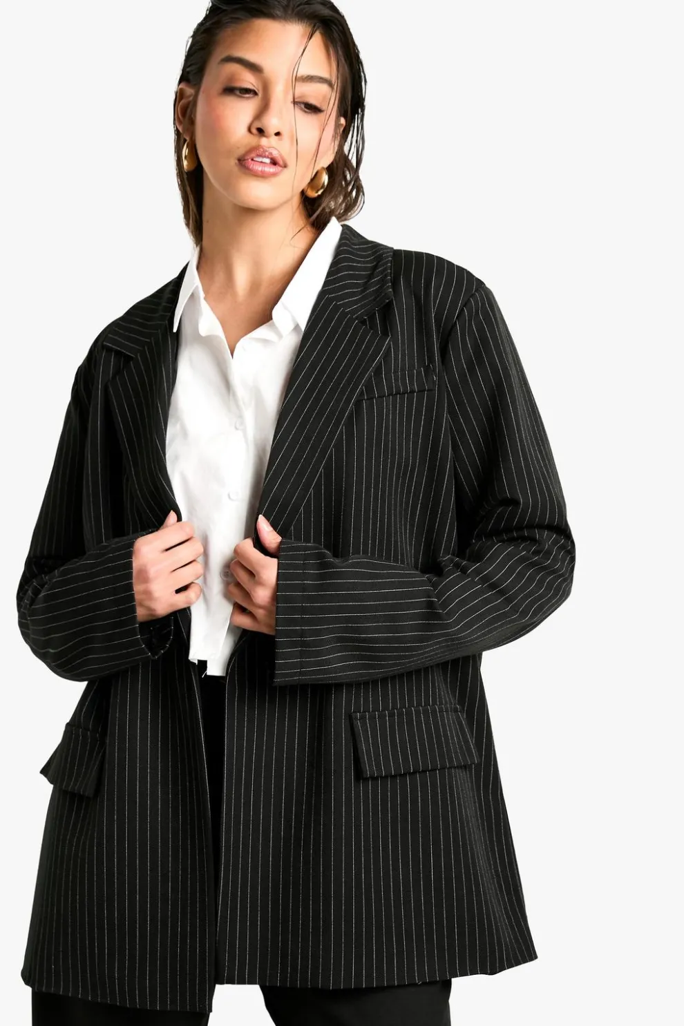 Oversized Tailored Pinstripe Blazer | Nasty Gal