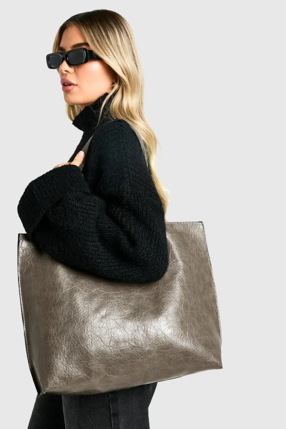 Distressed Leather Shopper Tote Bag | Nasty Gal