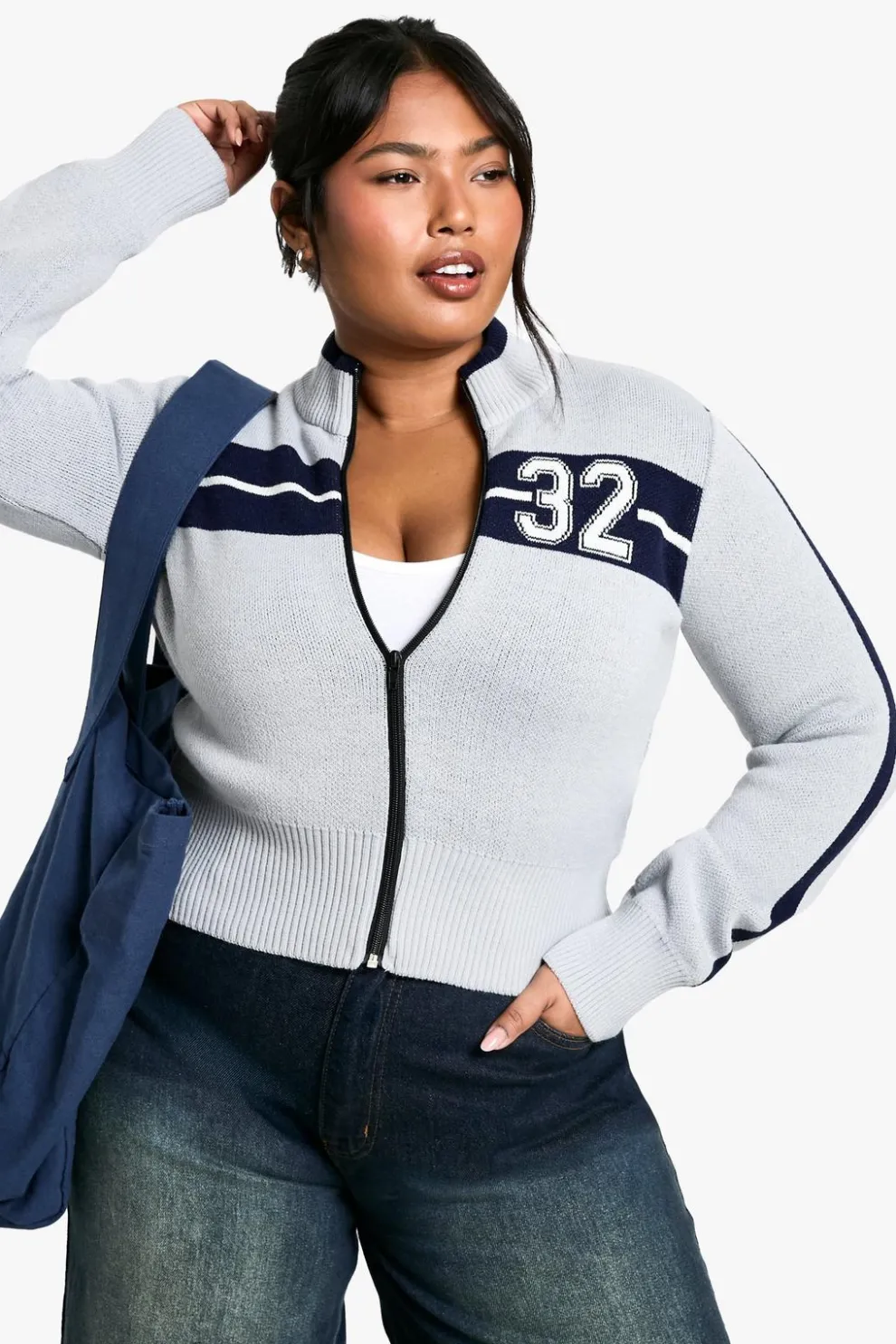 Plus Varsity Zip Through Cardigan | Nasty Gal