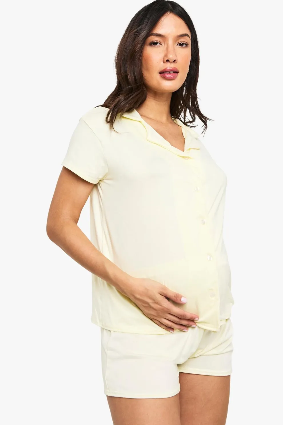 Maternity Short Sleeve Shirt & Short Pj Set | Nasty Gal