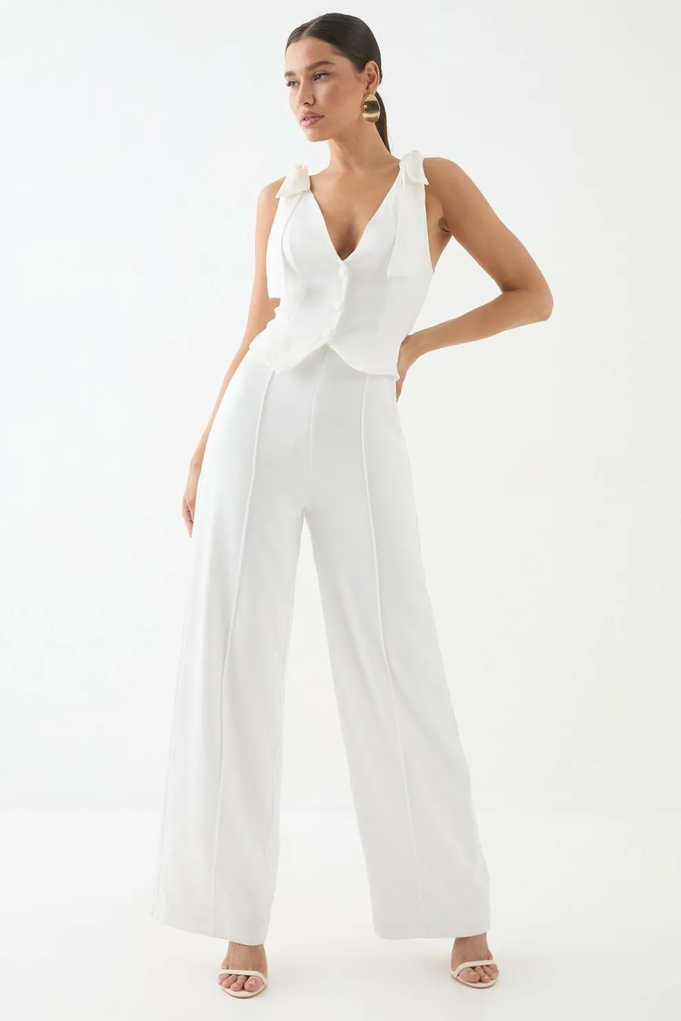 Tailored Tie Shoulder Waistcoat Jumpsuit | Nasty Gal