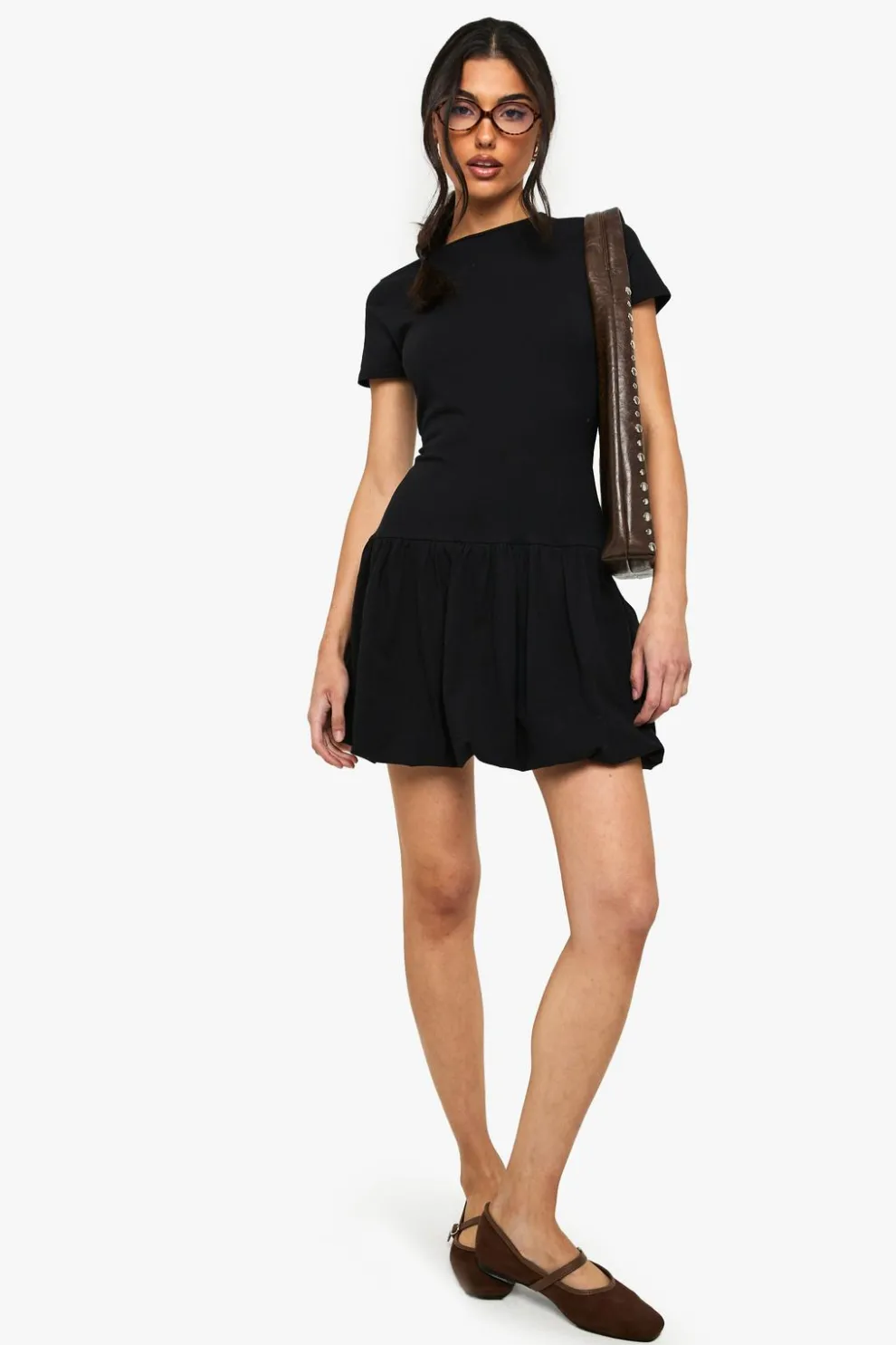 Puff Ball Hem T-shirt Dress | Nasty Gal