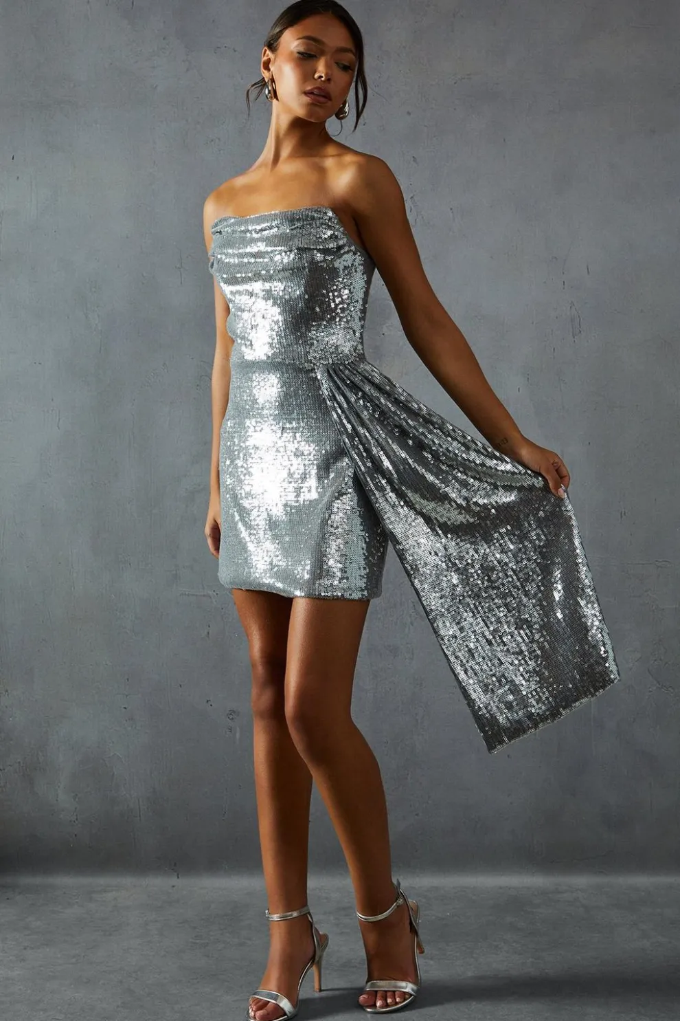 SequinCorseted BandeauDraped Bodycon Mini Dress | Nasty Gal