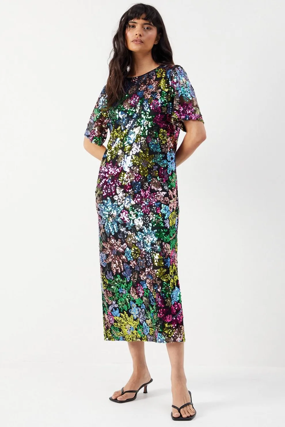 Sequin Embellished Boxy Midi Dress | Nasty Gal