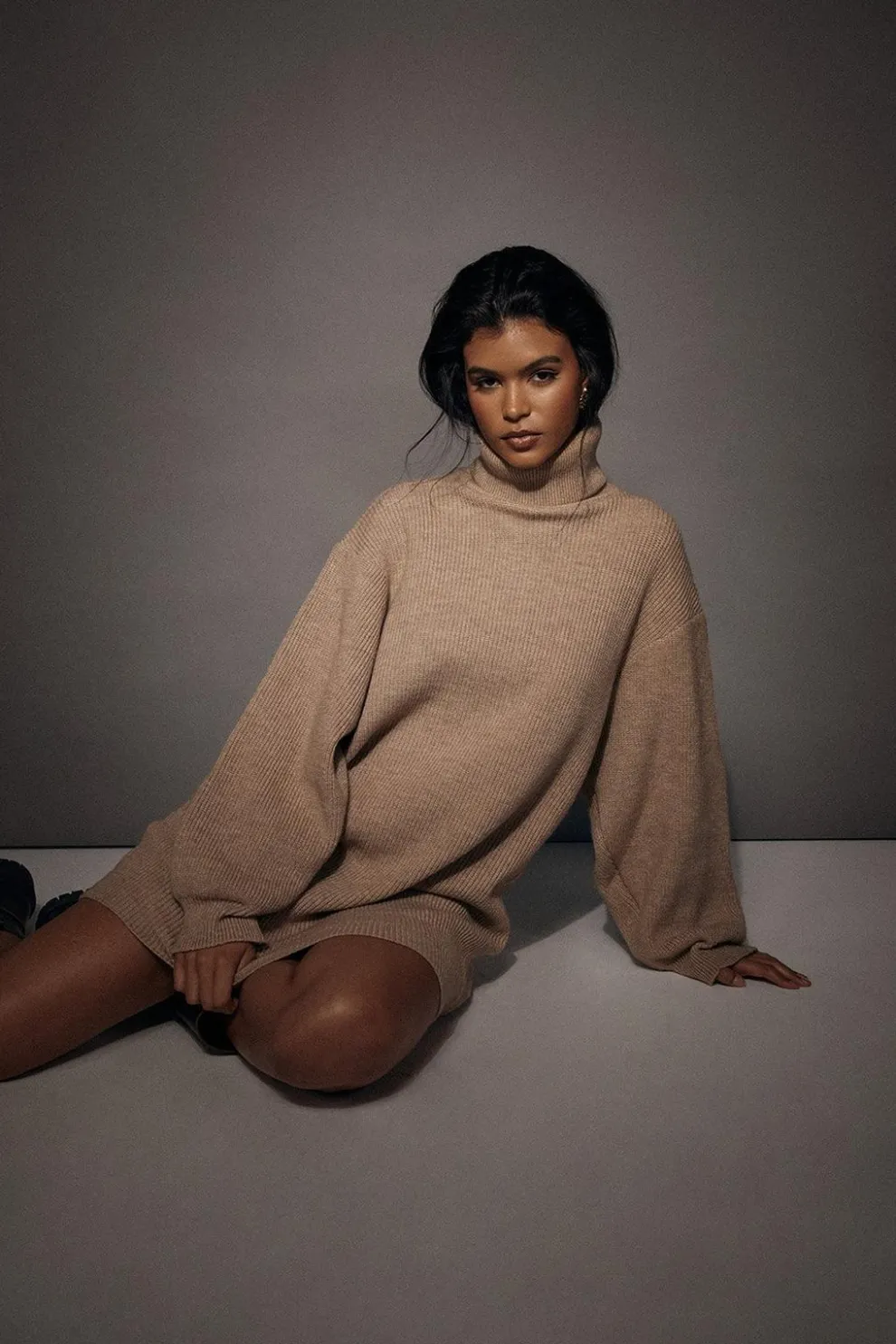 Split Detail Flute Sleeve Jumper Mini Dress | Nasty Gal