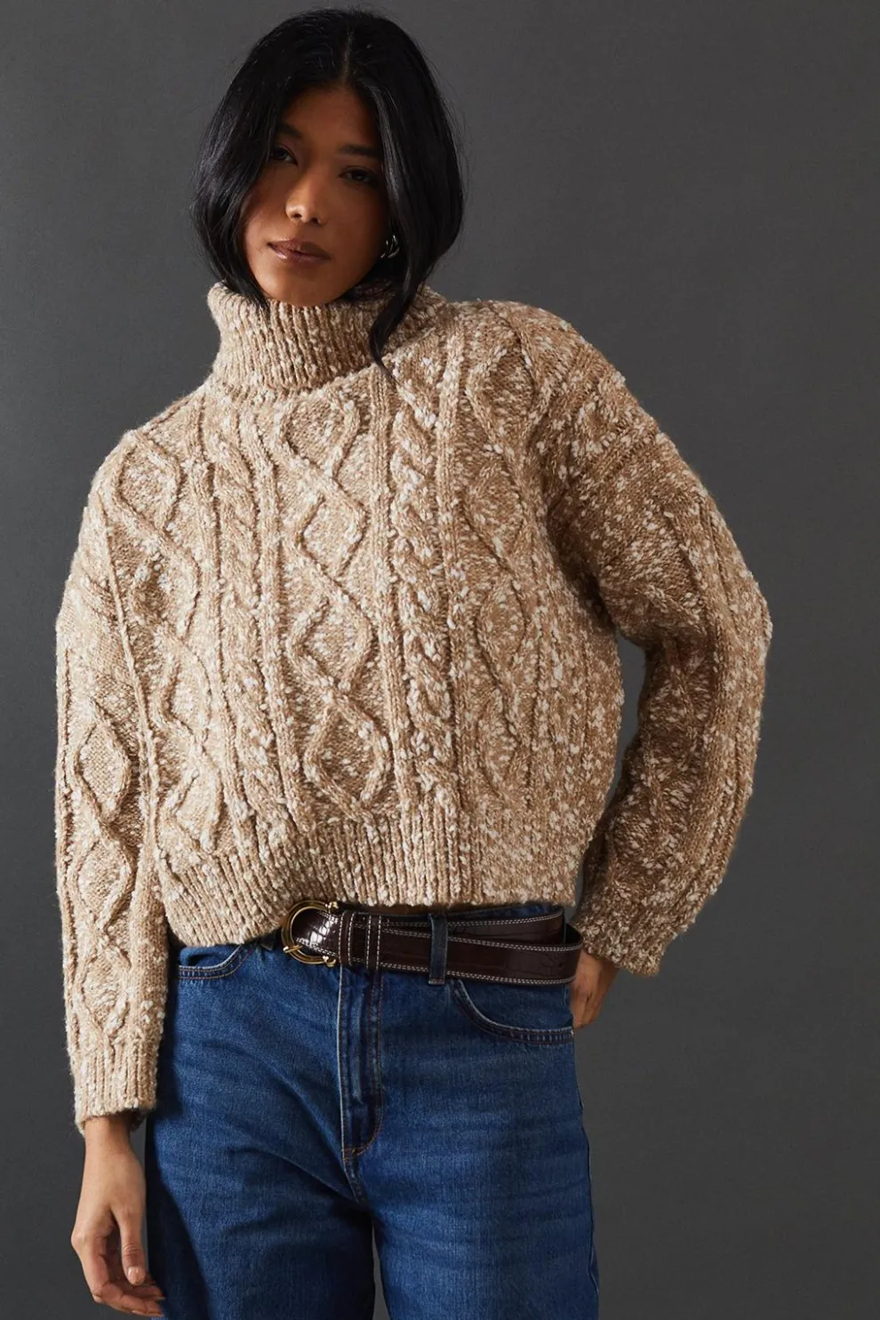 Cable Knit Roll Neck Jumper | Nasty Gal