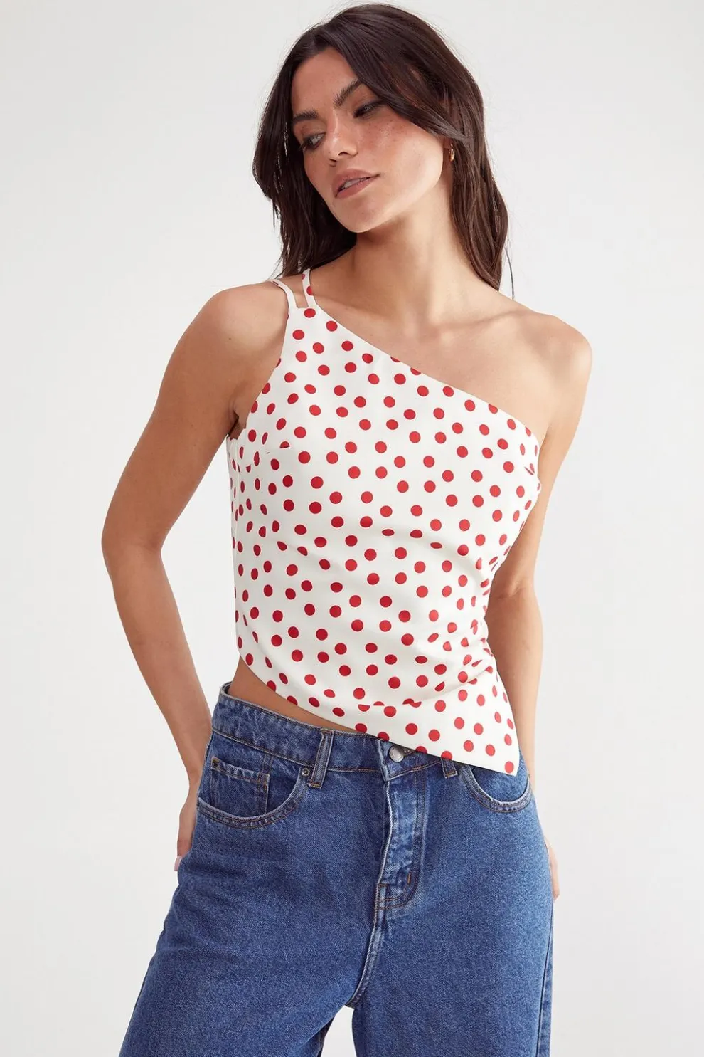 Tailored Spot Print Asym Top | Nasty Gal