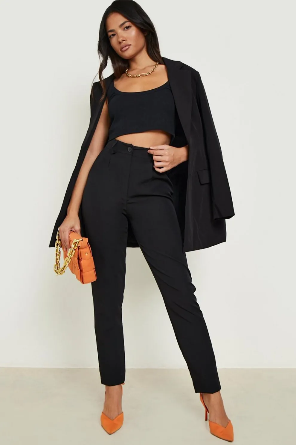 High Waist Tapered Tailored Suit Trousers | Nasty Gal