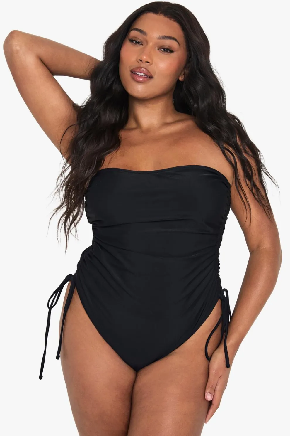 Plus Swimwear Essentials Ruched Tummy Control Swimsuit | Nasty Gal