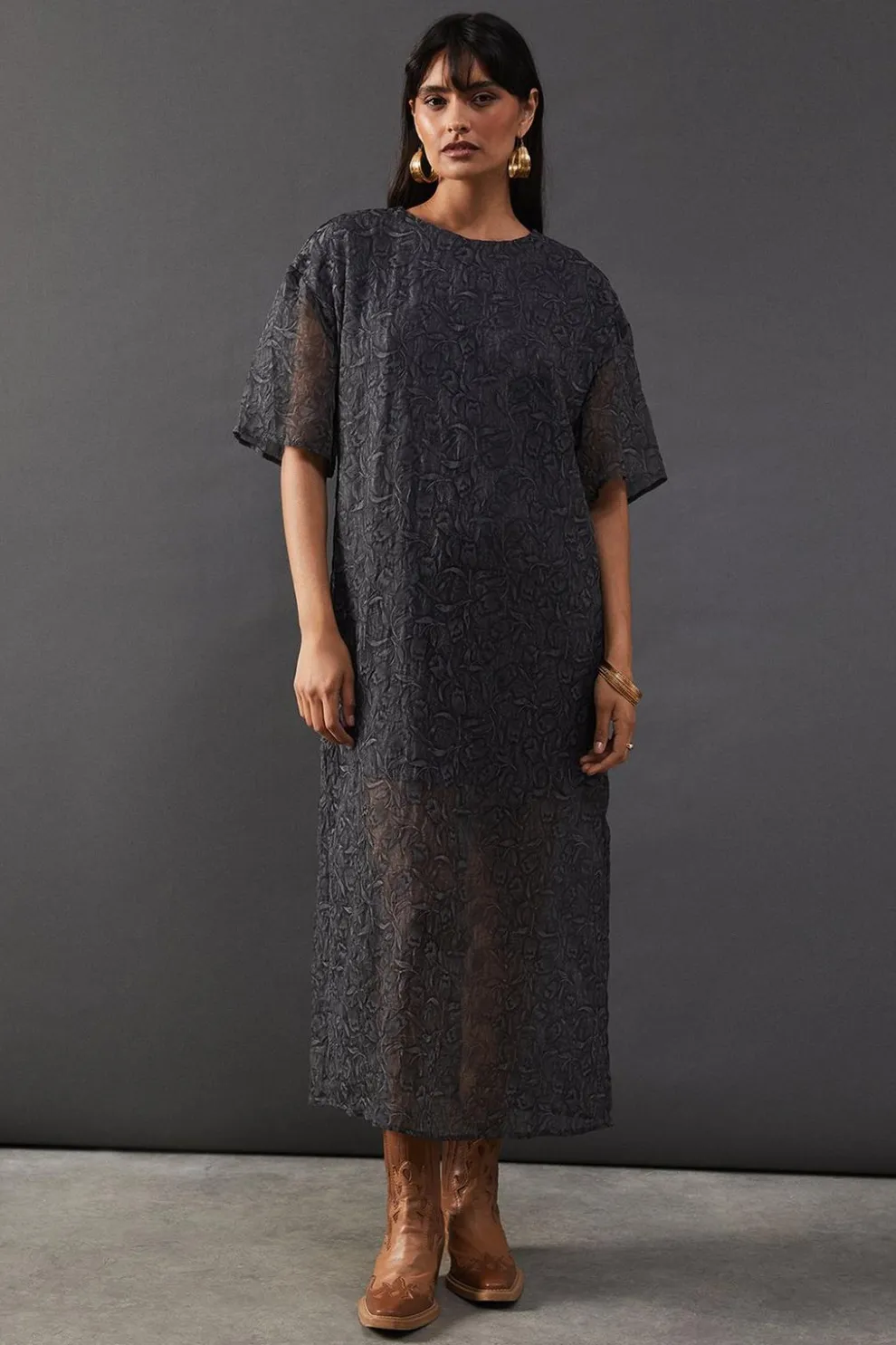 Premium Tissue Organza Midaxi T-shirt Dress | Nasty Gal