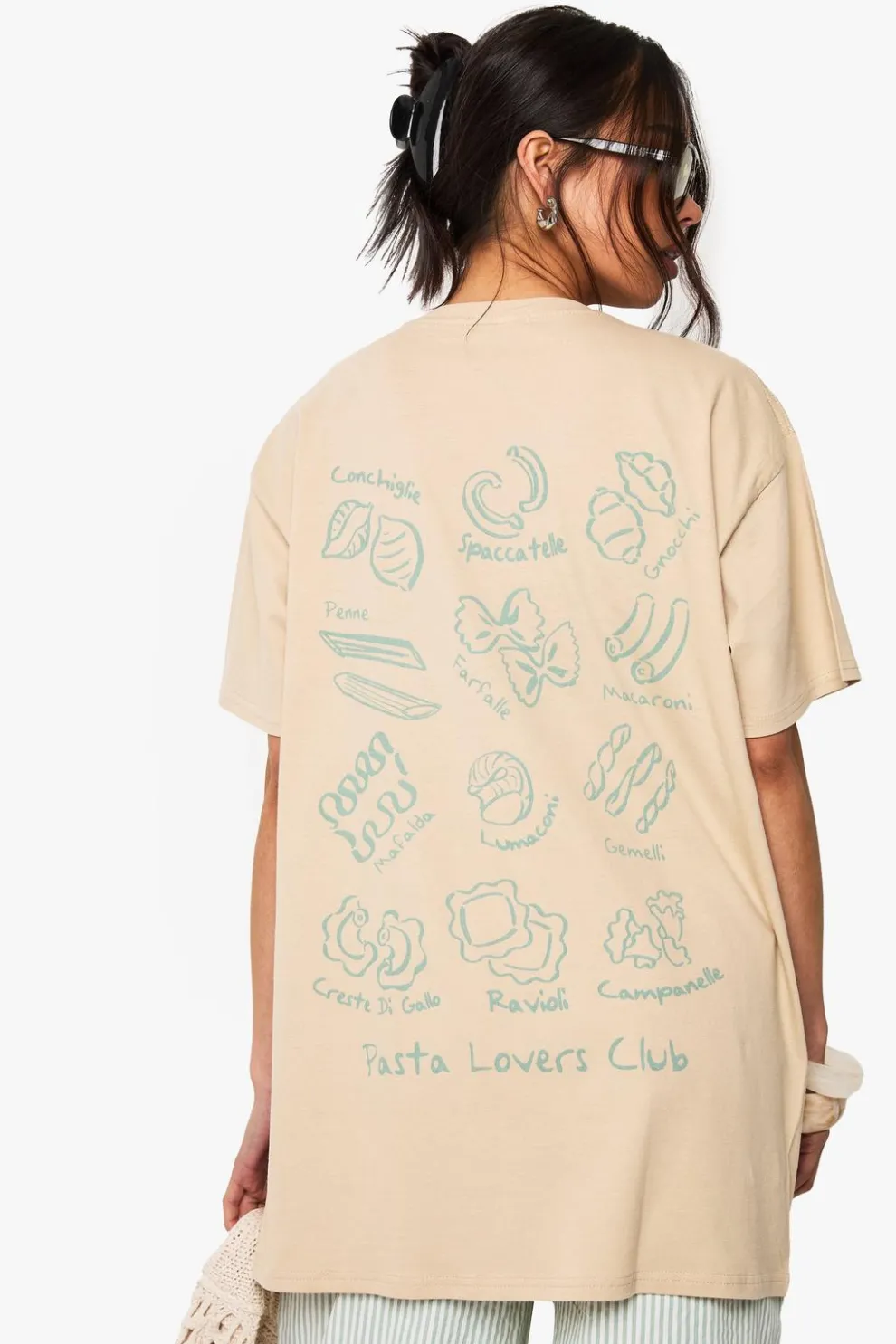 Pasta Printed Oversized T-Shirt | Nasty Gal